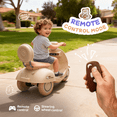 thumbnail image 5 of Pawverly 12V Toddler Ride On Motorcycle, 3-Wheel Electric Scooter with Wide Seat, Wooden Handle, Smooth Start Stop, Kids Ride On Toy for Boys Girls 1-3 Beige, 5 of 8