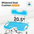 thumbnail image 4 of HEAO Heavy Duty Shower Chair with Back 500lb, Padded Bath Chair Seat with Extra Replacement Tips, Anti-Slip Tool-Free Shower Bench Bathtub Stool for Elderly, Senior, Handicap, 4 of 5