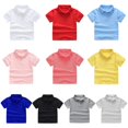 thumbnail image 2 of XBASW Kids Baby Cotton T-Shirt Summer Lapel Tops for Girls Boys&nbsp;short Sleeve Tees Shirt Toddler&nbsp;solid Color Shirt for 2-10 Years, 2 of 8