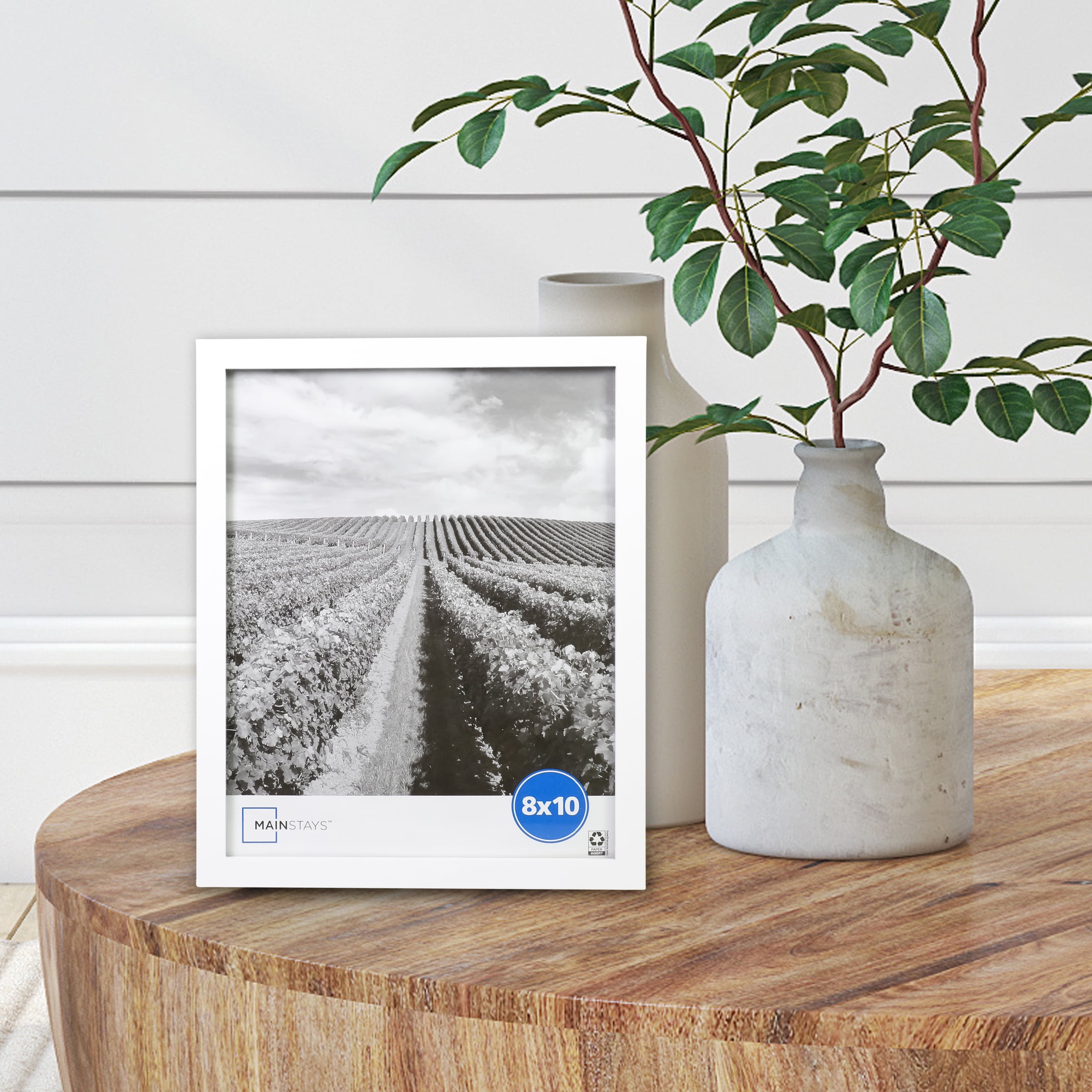 Mainstays – 8x10 Picture Frame – White Gallery Linear Program Tabletop & Wall Photo Frame