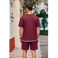 thumbnail image 4 of COOFANDY Men's 2 Pieces Cotton Linen Set Long Sleeve Henley Shirts Casual Beach Pants With Pockets Summer Yoga Outfits, 4 of 7