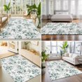 thumbnail image 4 of Area Rugs 3'x5', Teal Spring Floral Carpet Runner Indoor Outdoor Rugs Home Decor Aesthetic, Pastoral Flowers Watercolor Non Slip Mats Washable Accent Rug for Living Room Bedroom, 4 of 8
