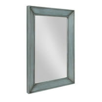 Kate and Laurel Yuda Wooden Rectangle Framed Wall Mirror, 23.5x35, Blue
