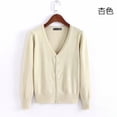 thumbnail image 1 of Suéter de punto con botones para mujer, chaqueta holgada con cuello en V, Tops informales de manga larga, 4XL talla grande, primavera y otoño, 2023, 1 of 5