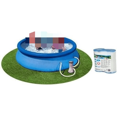 28131EH 12 Foot x 30 Inch Easy Set Above Ground Inflatable 4 Person Swimming Pool with 530 GPH Filter Pump and 2 Replacement Filter Cartridges