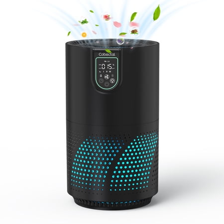 Cobectal Air Purifiers for Allergies and Asthma with H14 HEPA Filter, PM2.5 Air Quality Display, ZQA-7000A Black