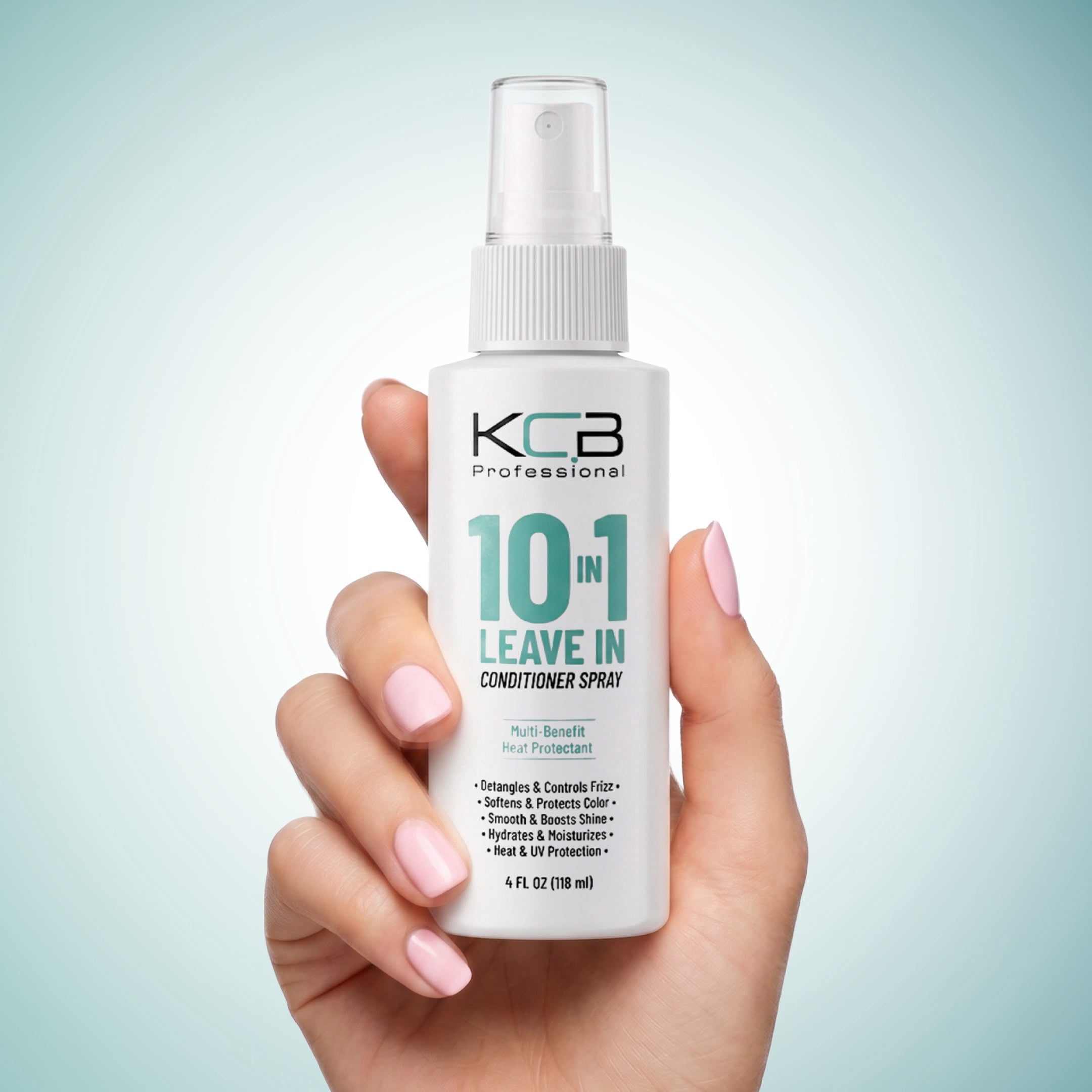 KCB Professional 10 in 1 Leave-in Conditioner Spray, Heat Protectant that Smooths, Conditions, Detangles, Strengthens, and Reduces Frizz, All Hair Types, 4 Fl Oz