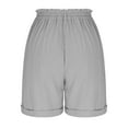thumbnail image 4 of cfhntfmh Casual Shorts for Women Soft Elastic Waisted Lounge Shorts Summer Comfy Straight Leg Vacation Shorts with Pockets, 4 of 5