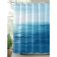 thumbnail image 2 of Fsddascl Blue Coastal Shower Curtain Set - Small 36" x 72" Washable Bathtub Curtain with 12 Hooks, Modern Summer Ocean Wave Waterproof Fabric Stall Shower Curtains for Bathroom/Bathtub Décor, 2 of 6