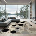 thumbnail image 2 of ODIKA 8'x10' Washable Area Rug Non-Shedding, Easy Care, Abstract Farmhouse Asymmetric Splash Motif Bold Neutral Bulk Flowing Dynamic for King Size Bedroom Under Bed, Master Suite, 2 of 7