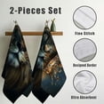 thumbnail image 3 of WYYP Lion Crown Dark Forest Kitchen Towels 2-Pack, Super Soft and Highly Absorbent Hand Towels 27.5*16in, 3 of 6