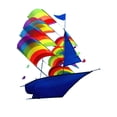thumbnail image 3 of Cometa con mosca de de arcoíris, barco colorido, cometa 3D plegable de fácil montaje, juego de actividades para niños para viajes al césped,, 3 of 8