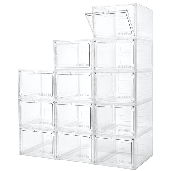 Contenedores de almacenamiento para zapatos Attelite Upgrade, paquete de 12 unidades, XL