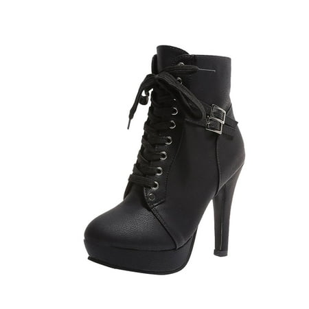 

Sentuca Belt Buckle High-heeled Women s Shoes With Cross Straps Women s Short Boots