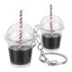 thumbnail image 3 of GOOHOCHY 2 llaveros para mujer, con forma de taza de té con leche, para mochila, llavero colgante para bolso, decoración portátil, llavero para monedero., 3 of 8