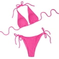 thumbnail image 2 of Neinkie 2Pcs/Set Bikini Set Bandage Solid Brazilian Swimwear Two Pieces Swimsuit Padded Thong Bathing Suits, 2 of 7