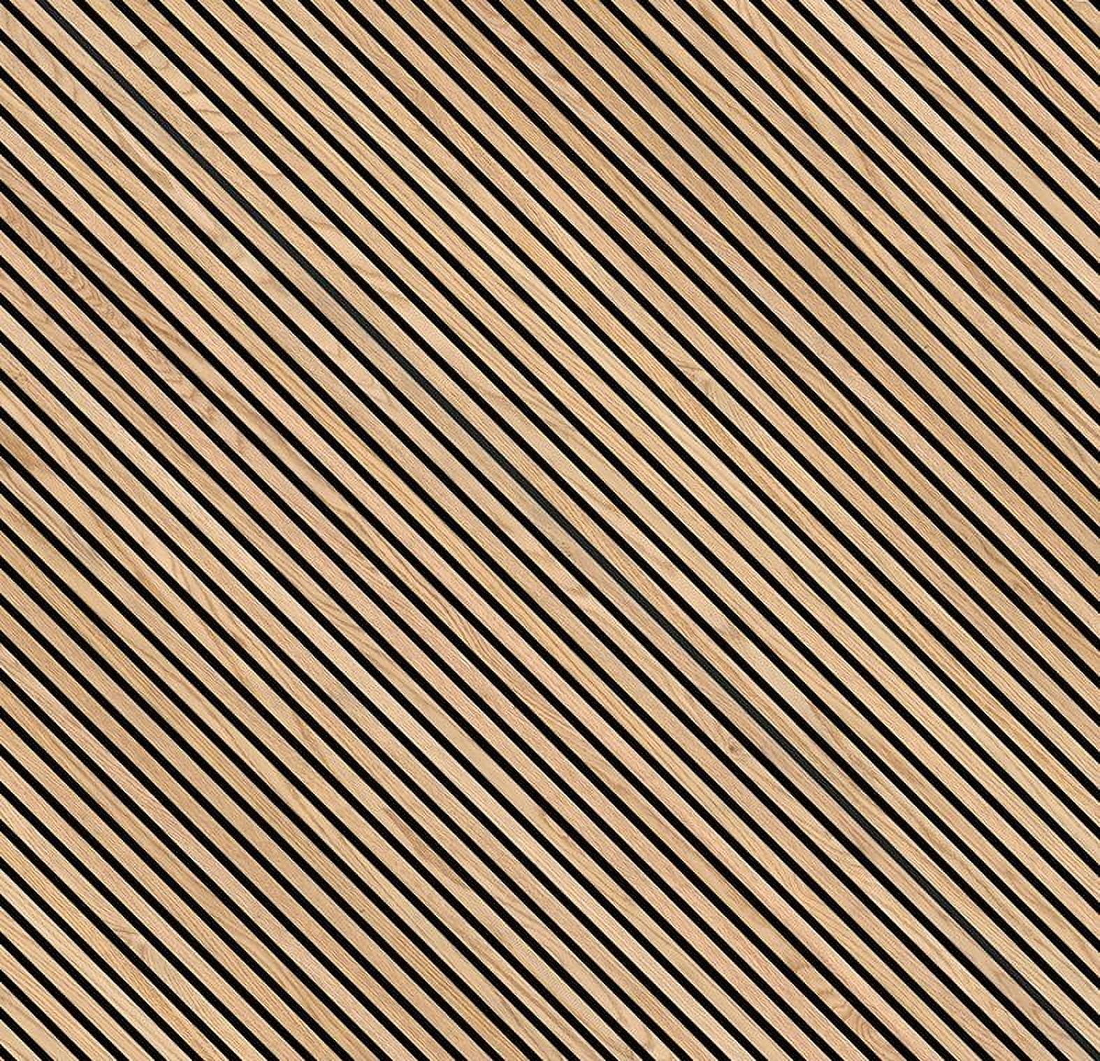 MSI 9.5" x 120" 3D Natural Fluted Wood Slat Acoustic Sound Absorbing Wall Paneling (Set of 4)