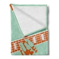 thumbnail image 2 of Guitar Soft Flannel Fleece Throw Blanket, Creative Musician Playing Jamming Instrument Acoustic Performing Vintage, Cozy Plush for Indoor and Outdoor Use, 70" x 90", Mint Green Orange, by Ambesonne, 2 of 5