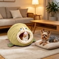 thumbnail image 6 of Sahpxhe Cat Bed, Angler Fish Shaped Warm Winter Plush Cave Pet Bed With Hanging Pom pom Toy For Indoor Cats And Small Dogs, 6 of 6