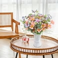 thumbnail image 4 of 2 Pack Artificial Flower Bouquet, Fake Cosmos Flowers, Realistic Floral Arrangement for Home Decor, Wedding Centerpiece, Table Decor, Vase Filler, No Maintenance Faux Flowers, Pink Red Yellow Orange, 4 of 5