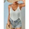 thumbnail image 2 of Womens Western Cowgirl Fringe Top - Country Concert Outfits Festival Tassel Hem Boho Rodeo Camisole Rave Tank Shirt White XXL, 2 of 6