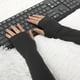 thumbnail image 5 of Guantes largos de punto uxcell sin dedos con agujero para pulgar color gris One Size, 5 of 6