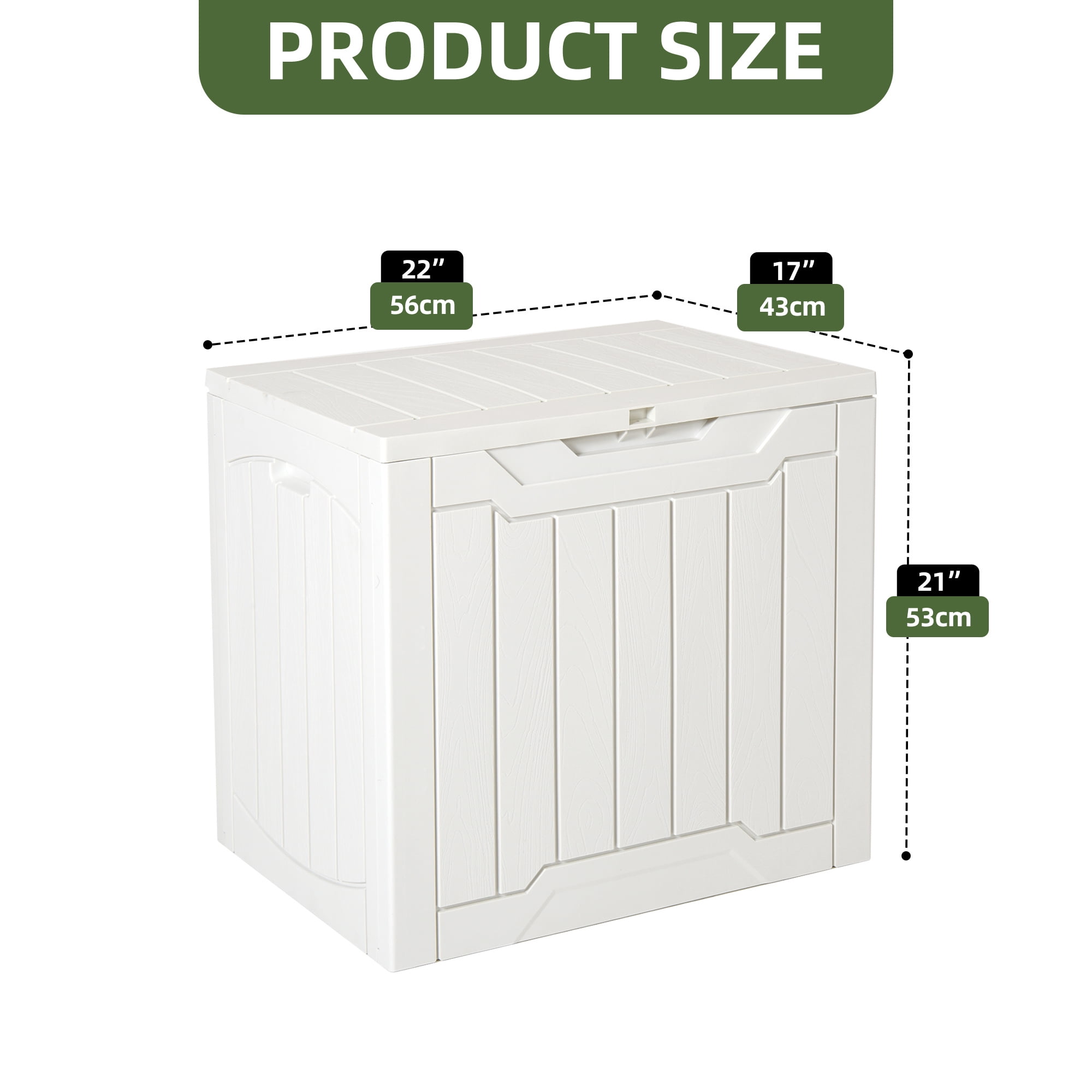 Uforic 2 Pack 31 Gallon Resin Deck Box, Lockable Weatherproof Outdoor Storage Container, White