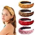 thumbnail image 1 of Laklulu Cinta de Felpa de Terciopelo para Mujer Cinta para el Cabello de Punto Cruzada Cruzada para niñas Color sólido Accesorios para el Cabello Suaves y Lindos Champú para Citas de Viaje, 1 of 5