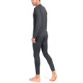 thumbnail image 4 of Little Donkey Andy Men's Thin Thermal Underwear Set Performance Base Layer Wicking Active Long Johns Top & Bottom with Fly Black XL, 4 of 7