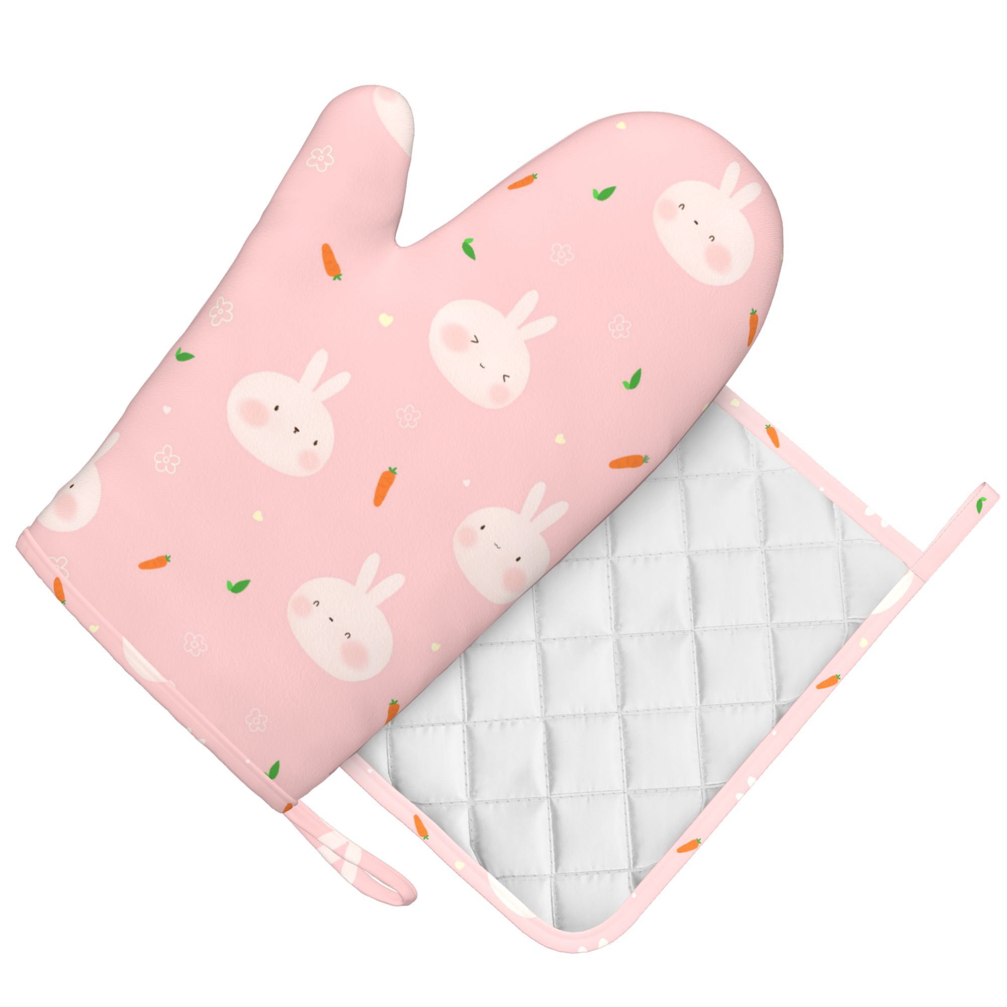 Jinmuzao Butterfly Pattern Holiday Cooking Gear Oven Mitts for Cooking Cute Pot Holders,Oven Mitts and Pot Holders Sets Soft Cotton Lining,Waterproof