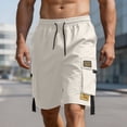 thumbnail image 5 of Yievot Men's Hiking Cargo Shorts Drawstring Elastic Waist Knee Length Outdoor Camping Shorts, 5 of 6