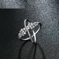 thumbnail image 2 of HeartsAndYou 1.6ct Round Cut Moissanite Engagement Ring for Women 18k White Gold Over Silver Cross Design, 2 of 9