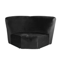 CJC Velvet Single Corner Seat Cover for 5-Seat Recliner Sofa, Black