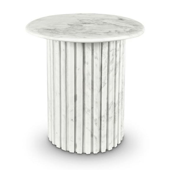 Meridian Furniture Genoa White Marble End Table