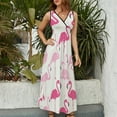thumbnail image 4 of Flamingo Pattern Pattern Design Sleeveless Dress Summer Clothes for Women Women's Clothing 2025, 4 of 7
