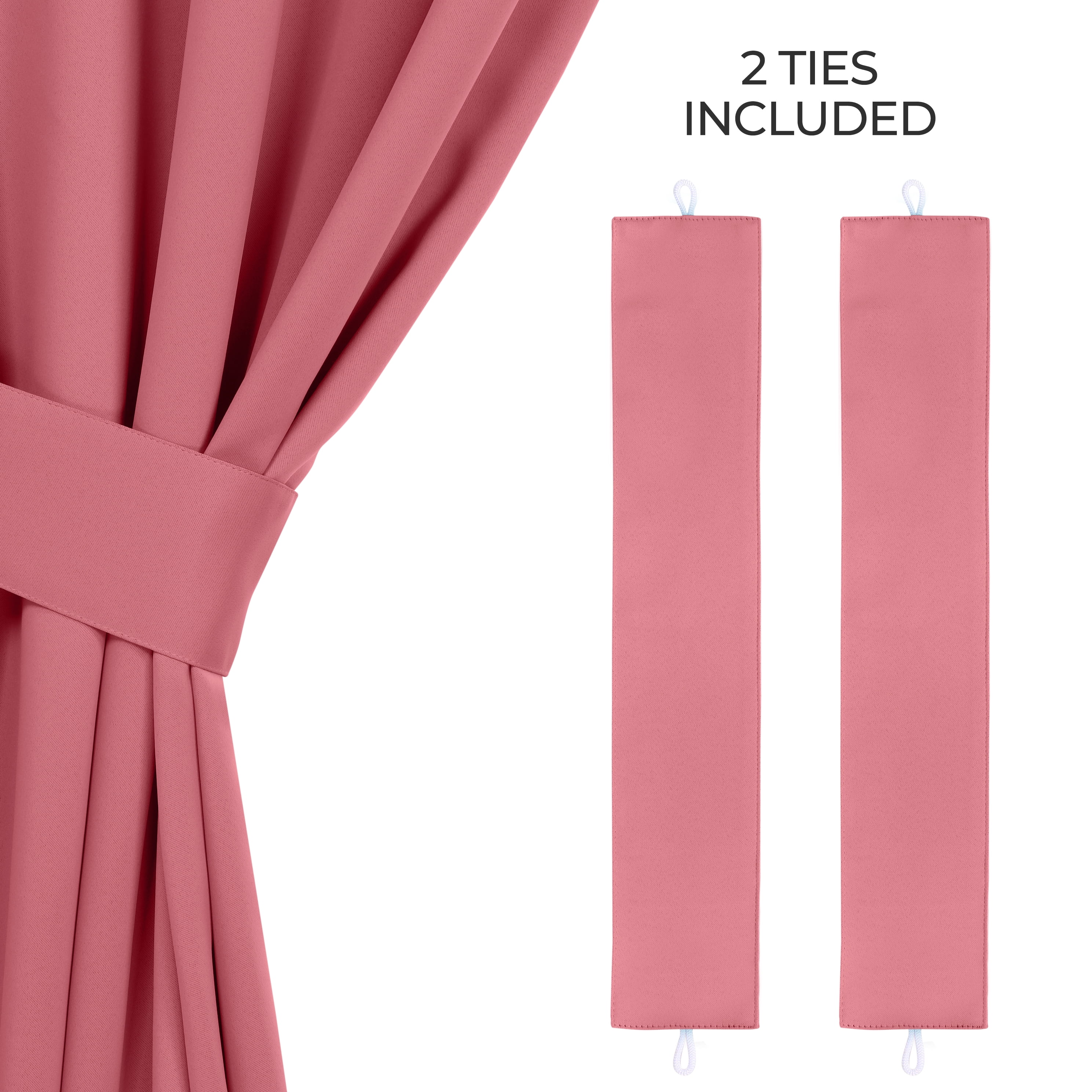 Superior Blackout Solid Light Filtering Grommet Curtain Panel Set, 70" x 84", Pink