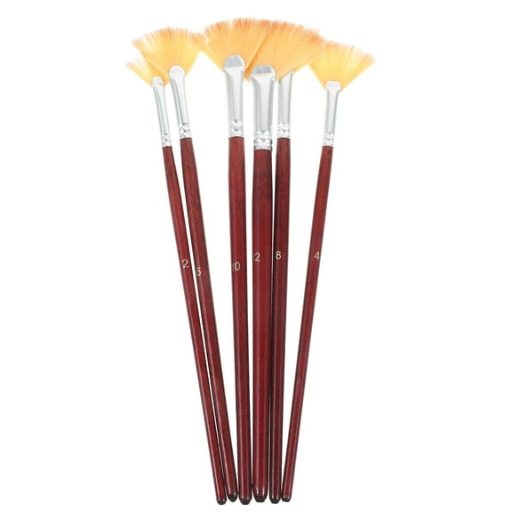 6 Pcs Ergonomic Brush for Painting Fan Thick Paintbrushes Paints