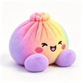 thumbnail image 3 of Rainbow Dumpling Plush Toy - Soft Squeezable Stuffed Bao Toy with Embroidered Face, Plush Steamed Bun Dumpling Stuffed Animals Stuffed Toys Cute Food Plushie for Office Desk Decor Stress Relief Gift, 3 of 7