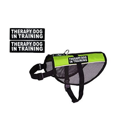 - Therapy Dog mesh Vest Harness Cool Comfort Nylon Purchase Comes with 2 Reflective Therapy Dog in Training Removable Patches. Please Measure Your Dog Before Ordering