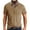 Khaki, variant on Men's Short Sleeve Polo Shirt Zipper Casual Slim Fit Golf Shirts(Khaki,XL)