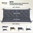 thumbnail image 3 of Outsunny 3 Seater Outdoor Seat Pads Bench Swing Chair Replacement Cushions Backrest for Patio Garden, Dark Grey, 3 of 10