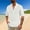 B White, variant on Men's Cotton Linen Shirts Casual Long Sleeve Stand Collar Pullover Blouses Lightweight Solid Quarter Button Classic Summer Beach Shirts Black S