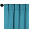 thumbnail image 2 of BNM Solid Blackout Back Tab Curtains, Set of 2, 52" x 84", Aqua, 2 of 11