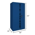 thumbnail image 4 of Sandusky Lee 36"W x 24"D x 72"H 5-Shelf Freestanding Steel Storage Cabinet with Recessed Handle, Blue, 4 of 4