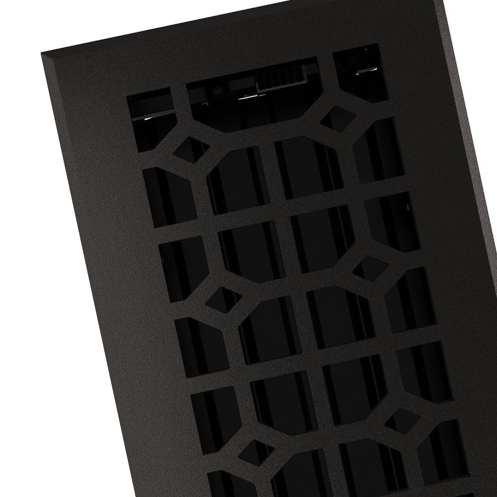 Imperial RG3404 Cast Iron Templar Design Louvered Floor Register - 4inch x 10inch Duct Opening