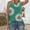Green, variant on Babysbule Womens Tops Women Summer Tops O-neck Daisy Print Sleeveless Tank T-Shirts Graphic Blouse