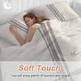 thumbnail image 4 of 3 Piece Simple Farmhouse Style,Duvet Cover Set California King,Microfiber Comforter/Quilt Cover with Corner Ties and 2 Pillowcases,Abstract Grey Geometric Stripe Soft Bedding with Zipper Closure, 4 of 8
