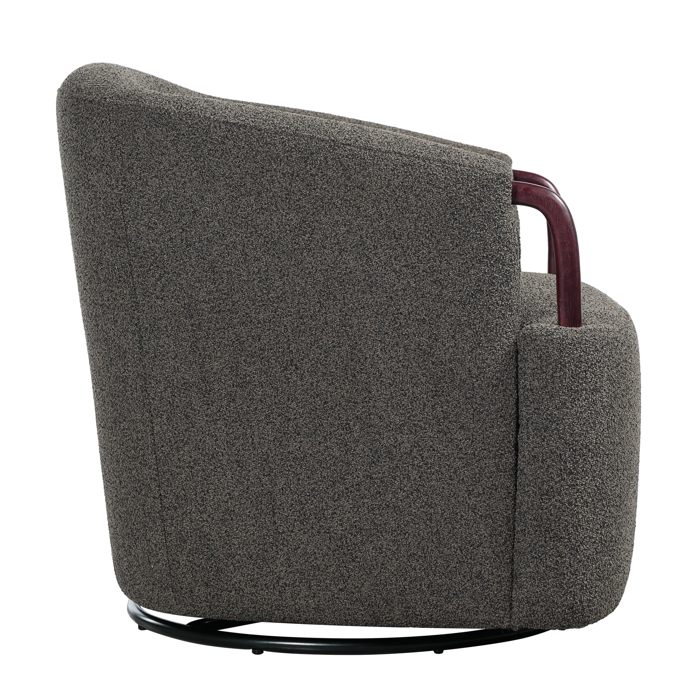 Christopher Knight Home 30" Boucle Swivel Barrel Chair with 360 Rotating Base, Multi-Brown