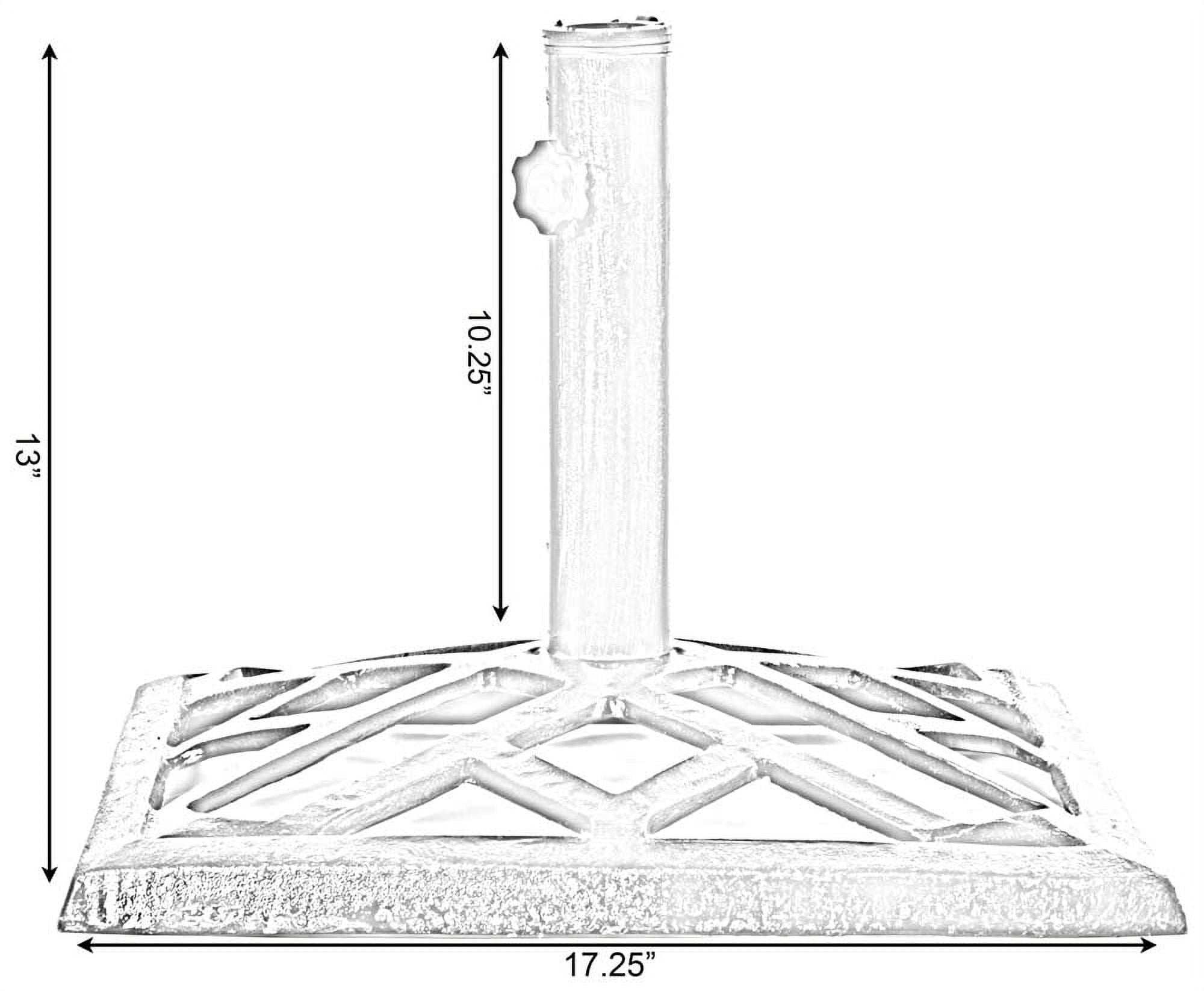 Gardenised QI003816 17.25 x 13 in. Square Cast Iron Umbrella Base Stand, Bronze