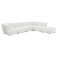 thumbnail image 5 of Upholstered Ottoman - Faux Sheepskin with Channel Design & Solid Wood Frame, 5 of 6